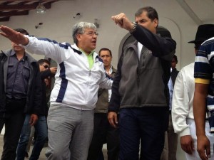 Encuentro del presiden Rafael Correa y el asambleísta Carlos Velasco en Otavalo